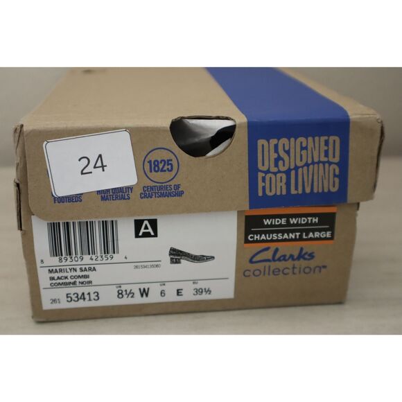 Clarks 26153413 WMN Sz 8.5W Black Leather/Synthetic Combo Marilyn Sara Pumps - Picture 13 of 13